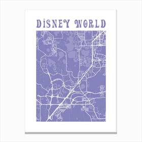 Disney World Florida Map Poster Canvas Print
