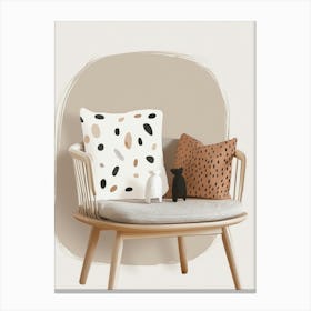 Polka Dot Chair Canvas Print