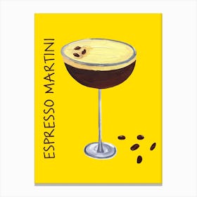 Espresso Martini Yellow Canvas Print