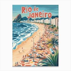 Aihrgdesign A Classic 1960s Travel Poster For Rio De Janeiro 4 Canvas Print