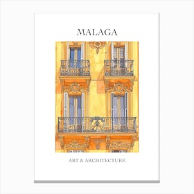 Malaga Travel And Architecture Poster 2 Canvas Print