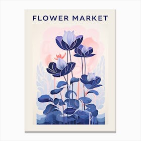 Blue Flower Market Poster 3 Canvas Print