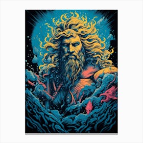 Poseidon Pop Art 3 Canvas Print