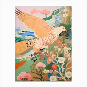 Maximalist Bird Painting Crested Caracara Canvas Print