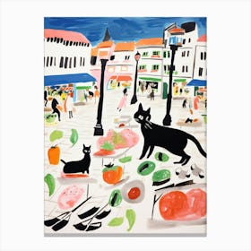 The Food Market In Santander 2 Illustration Canvas Print