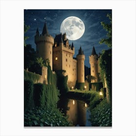 Castle At Night Photo 1 Canvas Print