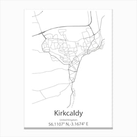 Kirkcaldy,United Kingdom Minimalist Map Stampe su tela