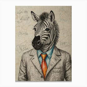 Zebra In A Suit Canvas Print