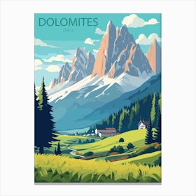 Dolomites Italy travel poster Canvas Print