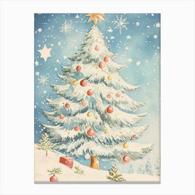 Snowy Christmas Tree Canvas Print