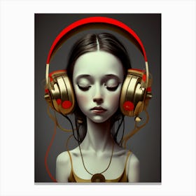 Girl With Headphones 47 Canvas Print