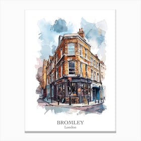Bromley London Borough   Street Watercolour 3 Poster Canvas Print