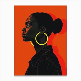 African Woman With Hoop Earrings 7 Canvas Print