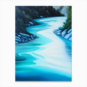 River Current Landscapes Waterscape Marble Acrylic Painting 1 Canvas Print