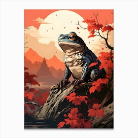 Frog In Autumn Canvas Print