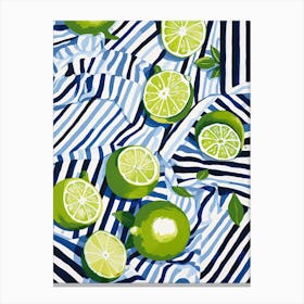 Limes Fruit Summer Illustration 1 Canvas Print