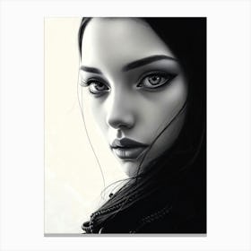 Black And White Portrait Canvas Print