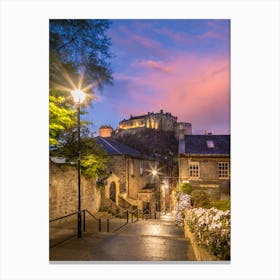 Charming Edinburgh Castle Sunset Canvas Print