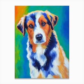 Miniature American Shepherd 2 Fauvist Style dog Canvas Print