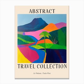 Abstract Travel Collection Poster La Fortuna Costa Rica 1 Canvas Print