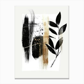 Black And Gold Abstract Painting 3 Canvas Print