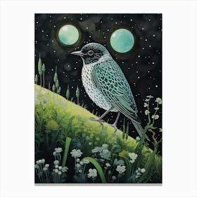 Ohara Koson Inspired Bird Painting Lark 2 Canvas Print