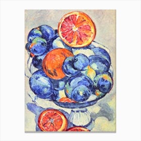 Blood Orange 1 Vintage Sketch Fruit Canvas Print