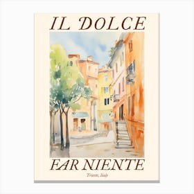 Il Dolce Far Niente Trieste, Italy Watercolour Streets 2 Poster Canvas Print