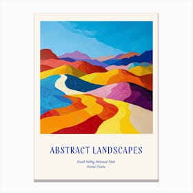 Colourful Abstract Death Valley National Park Usa 3 Poster Blue Canvas Print
