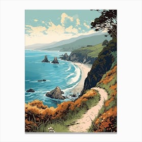 West Highland Coast Path Scotland 1 Vintage Travel Illustration Canvas Print