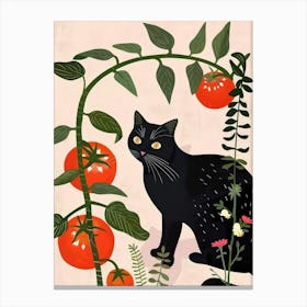 Cat And Tomatoes 2 Canvas Print