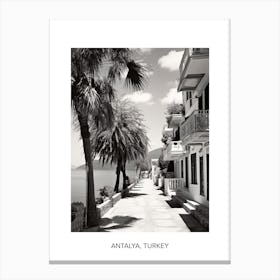 Poster Of Bodrum, Turkey, Photography In Black And White 4 Canvas Print