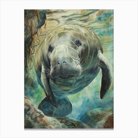 Manatee Pastel Watercolour 4 Leinwandbild