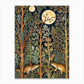 William Morris Owls In The Forest Canvas Print