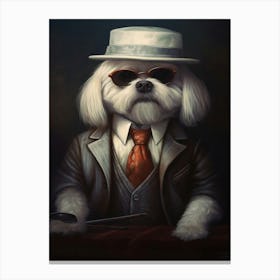 Gangster Dog Maltese 4 Canvas Print
