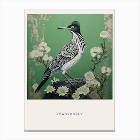 Ohara Koson Inspired Bird Painting Roadrunner 2 Poster Canvas Print