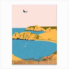 Durdle Door Beach Dorset Midcentury Canvas Print