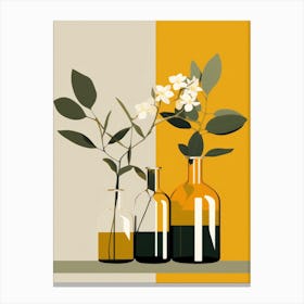 Three Vases With Flowers 1 Canvas Print