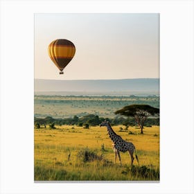 Giraffe And Hot Air Balloon Canvas Print