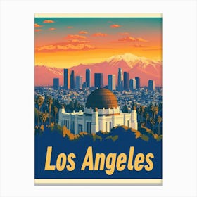 Aihrgdesign A Retro Travel Poster For Los Angeles Featuring T 1e540f4b B59e 49e2 A4da 63af903caddc 1 Canvas Print