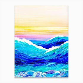 Abstract Representation Of A Tropical Ocean Wave Bright Colors Evoking The Essence Of Caribbean Bea (6) Canvas Print