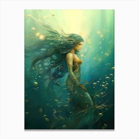 Green Mermaid Canvas Print