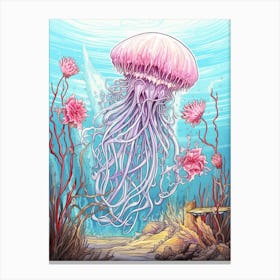 Turritopsis Dohrnii Importal Jellyfish Illustration 3 Canvas Print