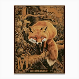 William Morris fox in forest Canvas Print