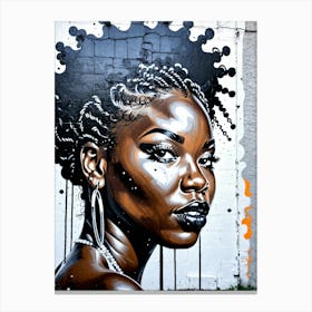 Graffiti Mural Of Beautiful Black Woman 316 Canvas Print