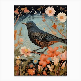 European Robin 4 Detailed Bird Painting Canvas Print
