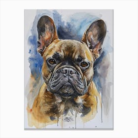 French Bulldog Watercolor Painting 1 Canvas Print