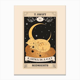 Taylor Swift Karma Is A Cat Tarot Card Canvas Print