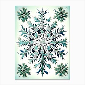Irregular Snowflakes, Snowflakes, Vintage Botanical 1 Canvas Print