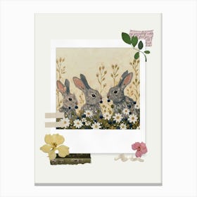 Scrapbook Bunnies Fairycore Painting 1 Canvas Print